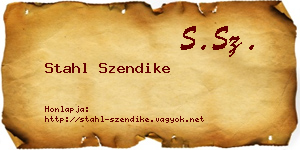 Stahl Szendike névjegykártya